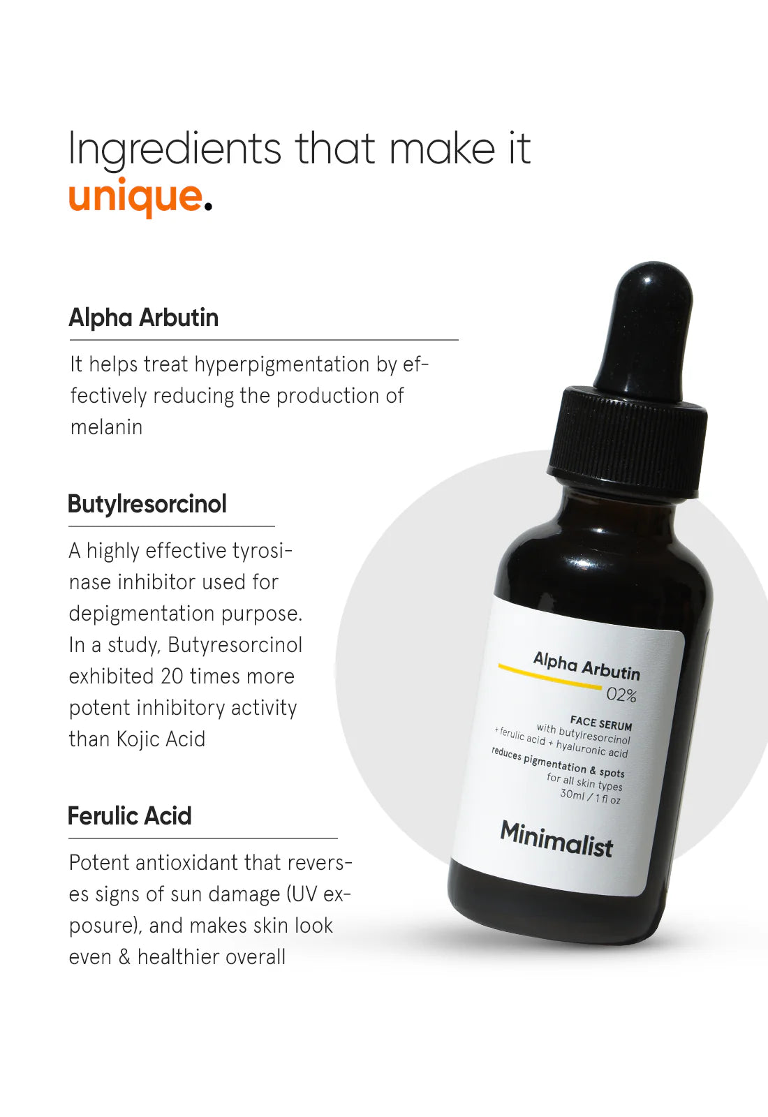 Minimalist Dark Spots Removal Serum With 2% Alpha Arbutin For Hyperpigmentation