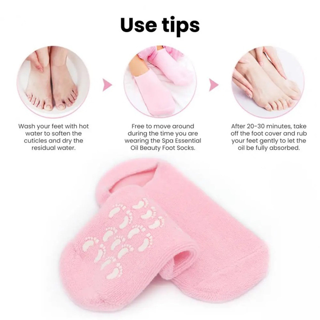 Pair of Reusable SPA Silicone Gel Socks