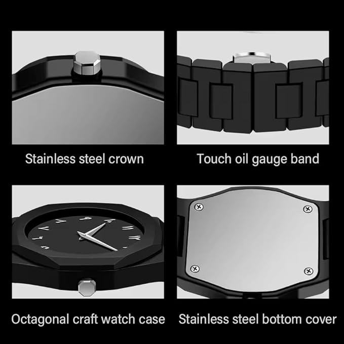 Minimalist Polycarbon Arabic Numerals Black Arabic Watch