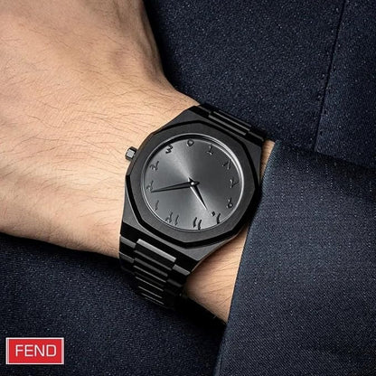 Minimalist Polycarbon Arabic Numerals Black Arabic Watch