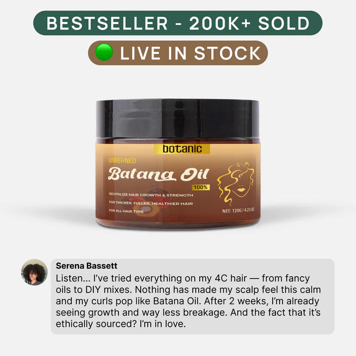 Raw Batana Oil for Hair Growth - 100% Natural Organic Hair Oils for Growth